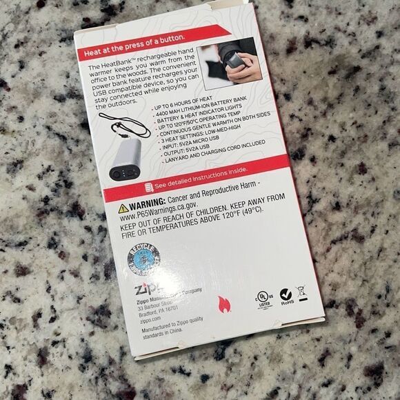 Zippo Manufacturing Company Silver HeatBank‎ 6 Rechargeable Handwarmer New - Picture 2 of 2